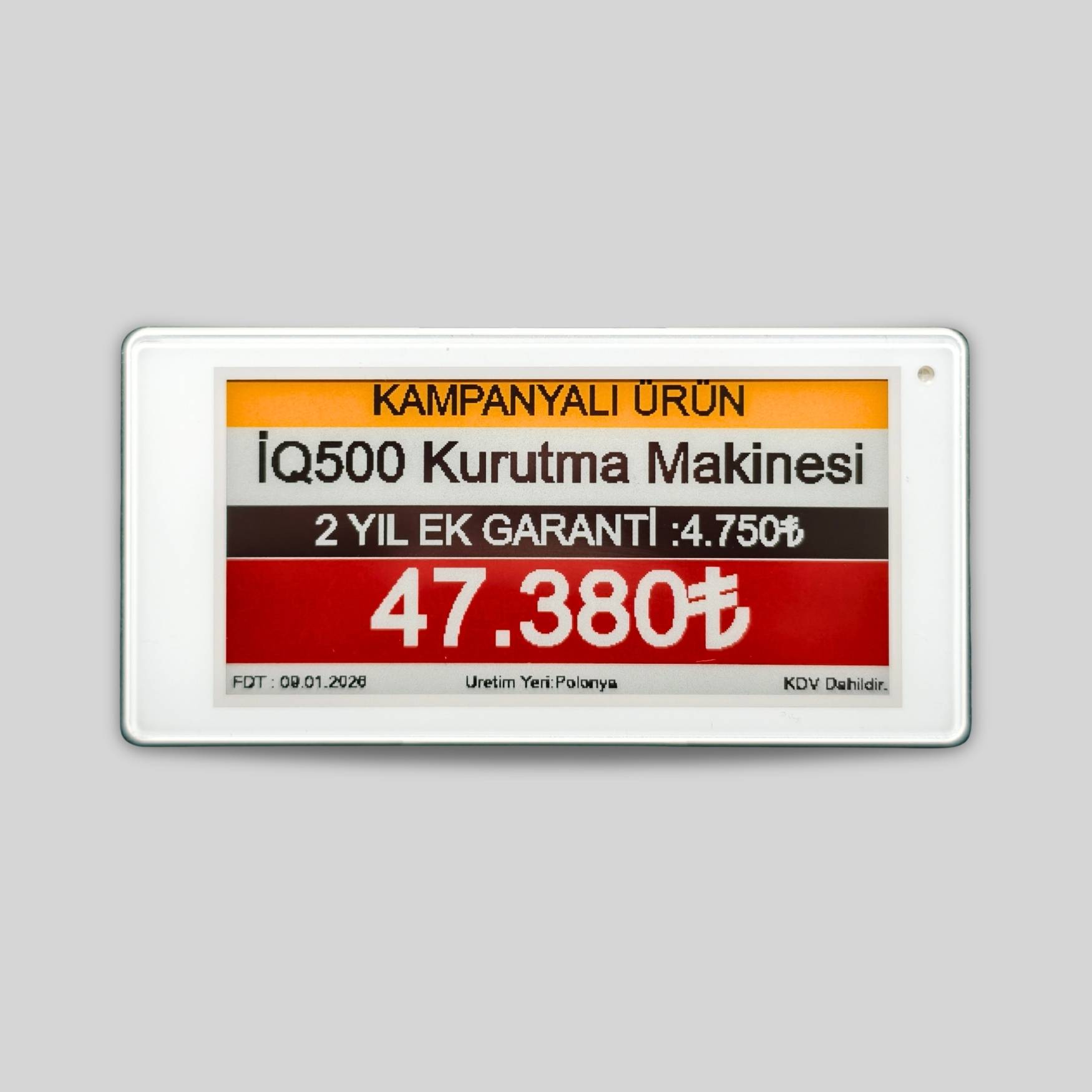 3.50" ELEKTRONİK RAF ETİKETİ